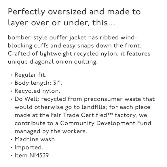 Madewell Quilted Oversized Bomber Jacket - Picture 4 of 6